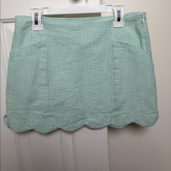 Lilly Pulitzer Green Seersucker Skirt - Picture 1 of 4
