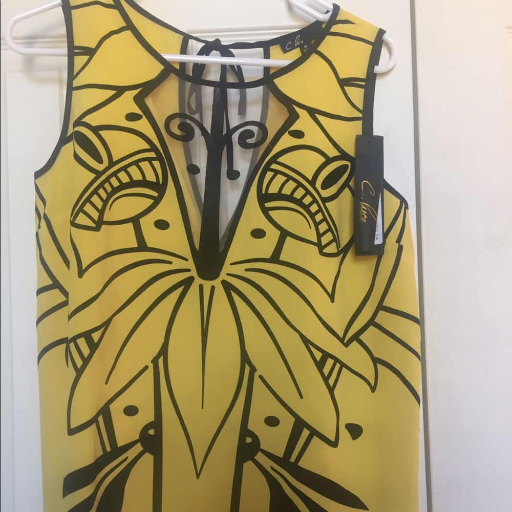 C. Luce Sleeveless Yellow/Black Shirt - Sz. Medium