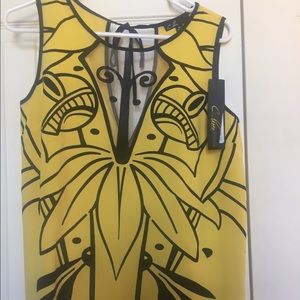 C. Luce Sleeveless Yellow/Black Shirt - Sz. Medium