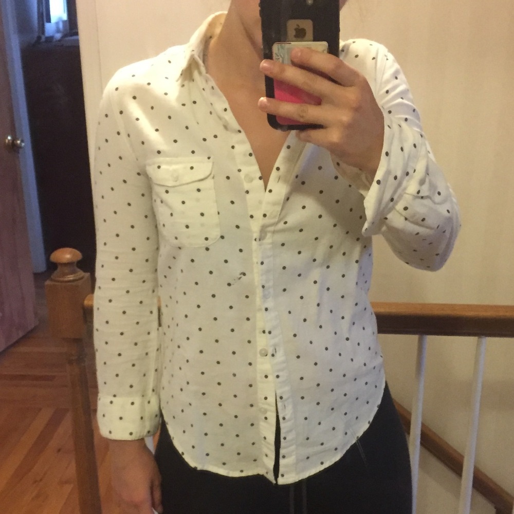 BDG polka dot button down