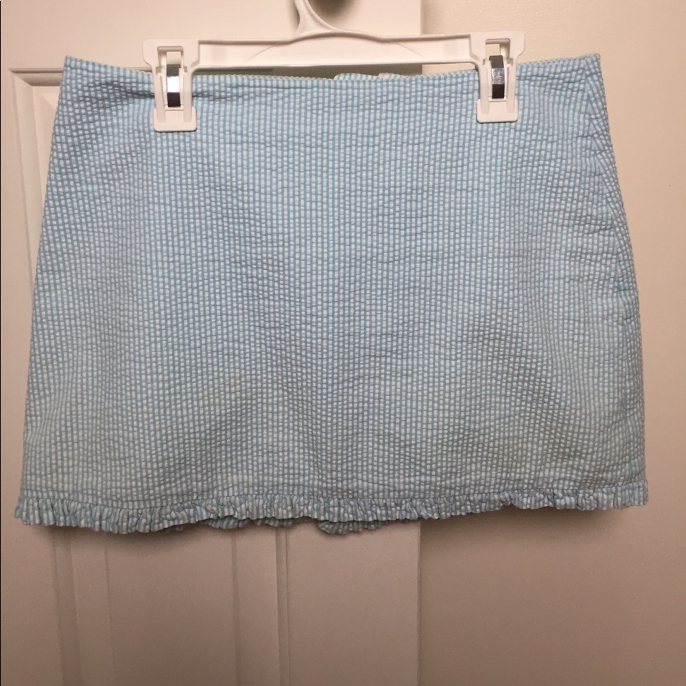 Lilly Pulitzer Blue Seersucker Skirt