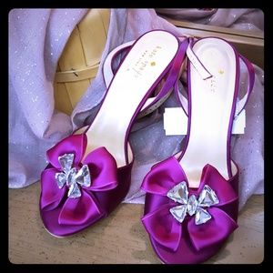 Flash Sale! Kate Spade Fuchsia Bow Gem Heels