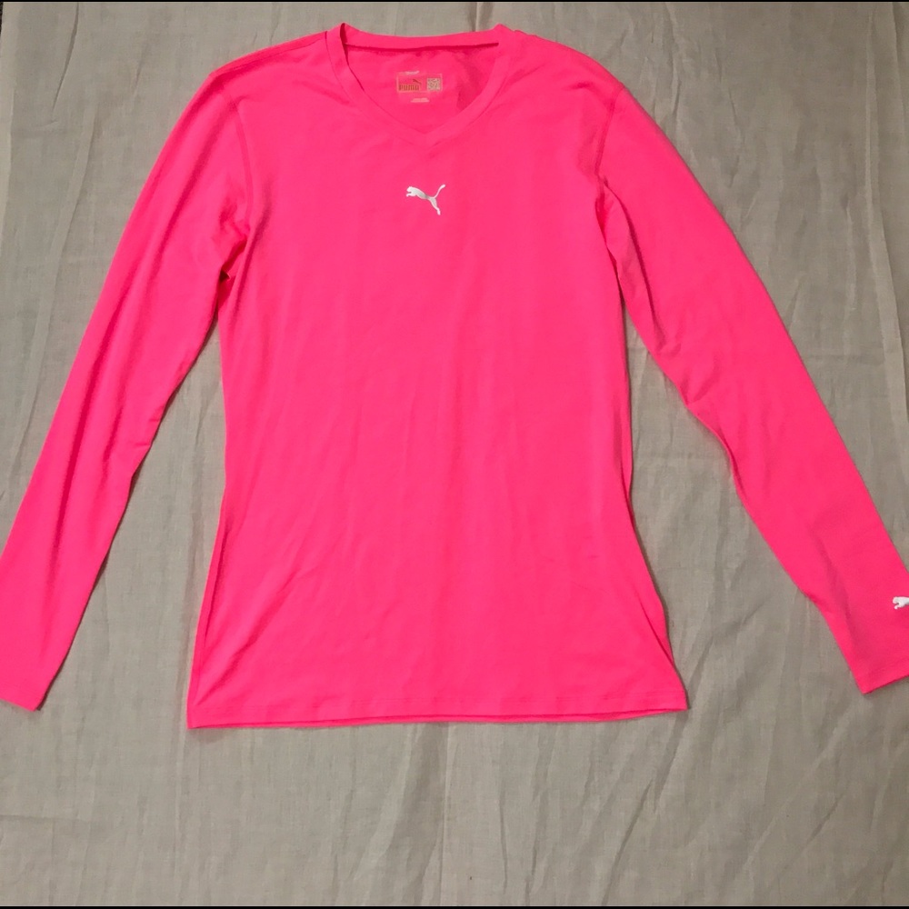 Preowned Pink Puma Long Sleeve Sport Active Top