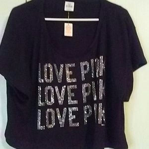 Sparkly love pink shirt