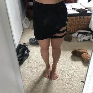 Black mini skirt