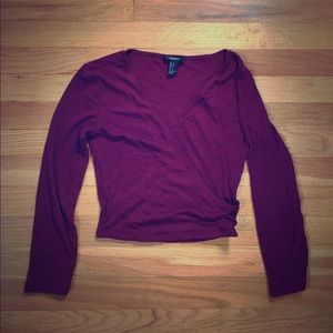 Maroon Cross over crop top from Forever 21