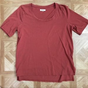 Cotton scoop neck tee shirt
