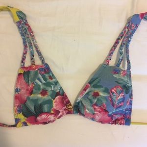 San Lorenzo floral braided tie halter top bikini