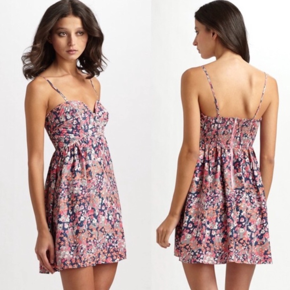 Parker Silk Floral Babydoll Dress - Size Small