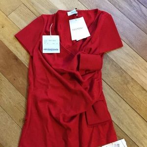 VALENTINO RED BOW TOP Size M