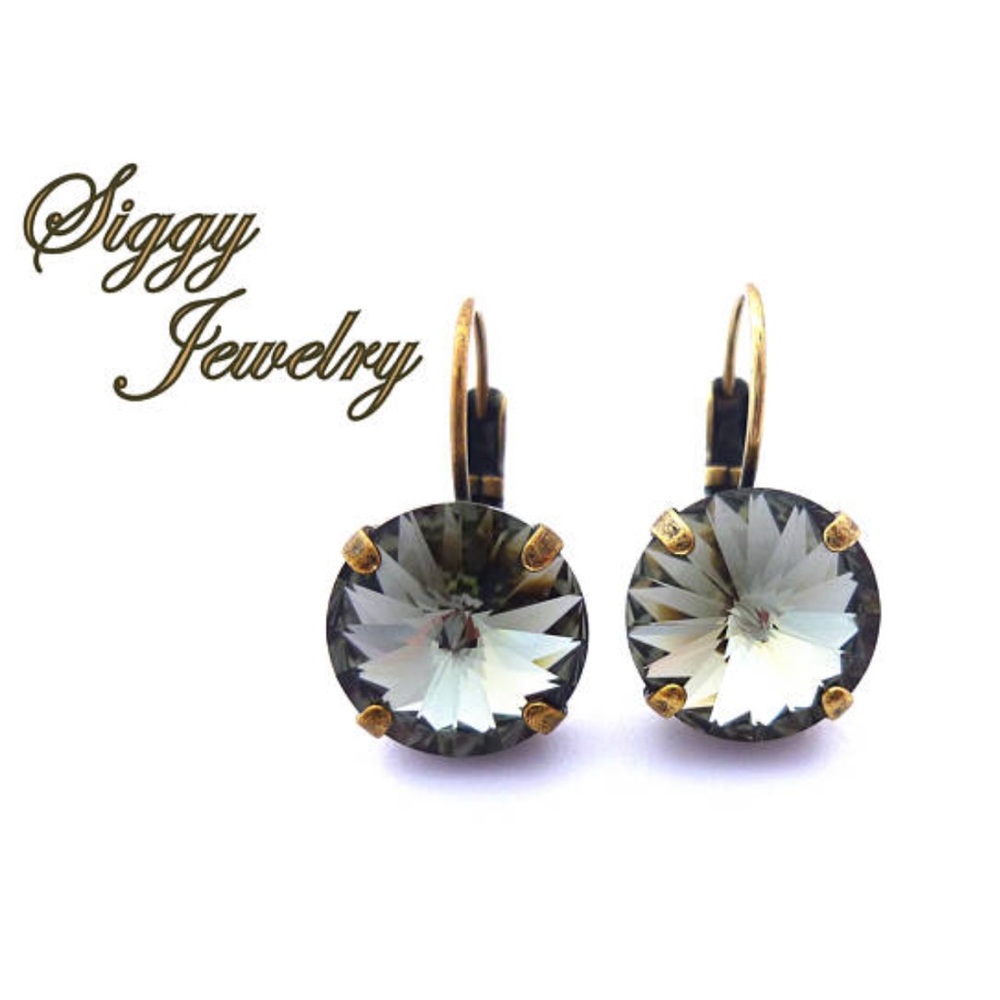Swarovski Crystal Earrings in Black Diamond