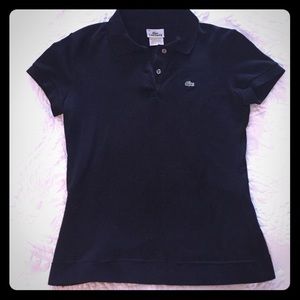 Lacoste Women's Fitted Black Polo Sz38