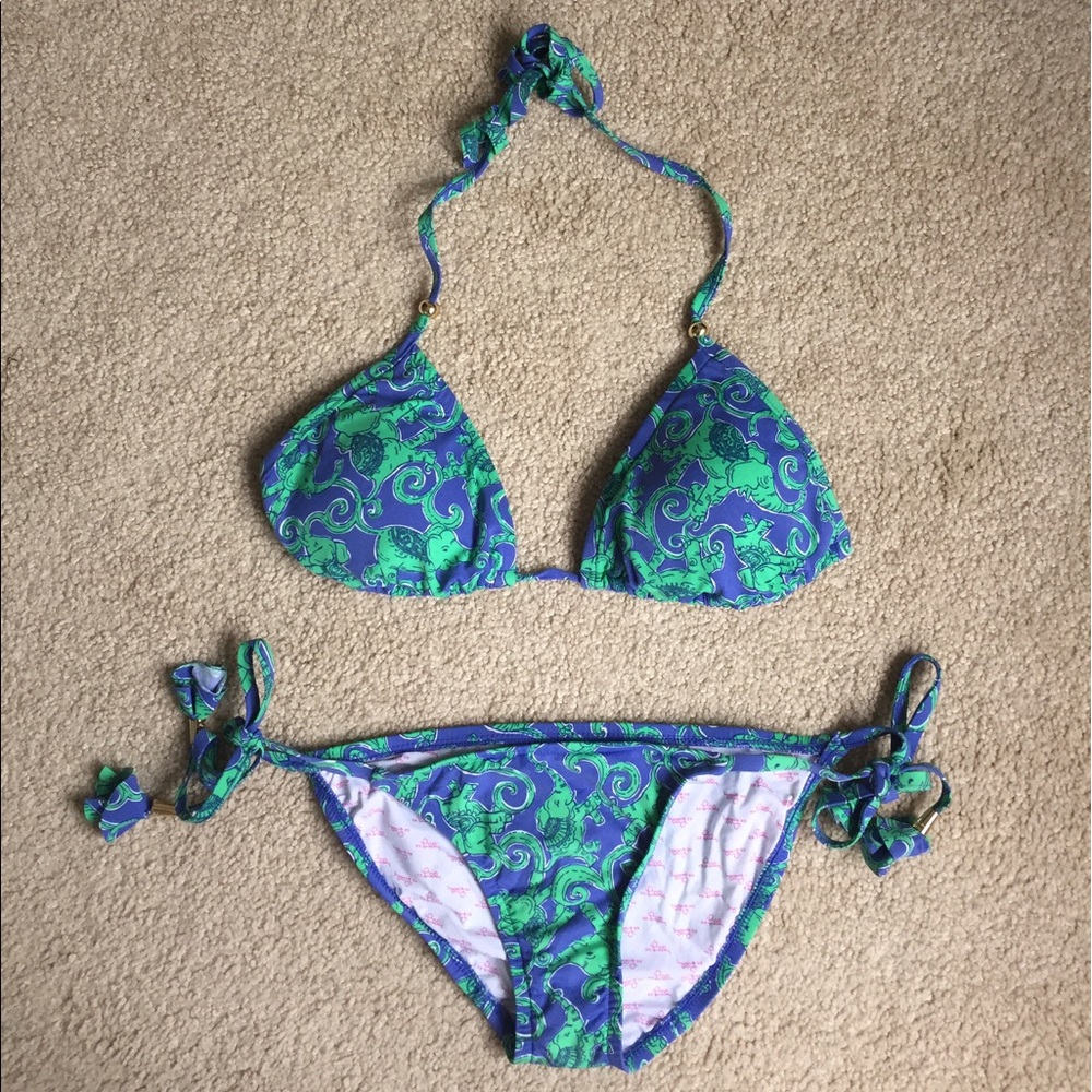 Rare Lilly Pulitzer Elephant Bikini Bathing Suit