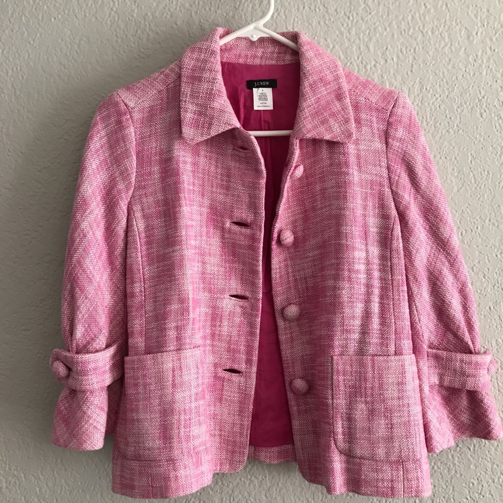 J.Crew pink tweed jacket