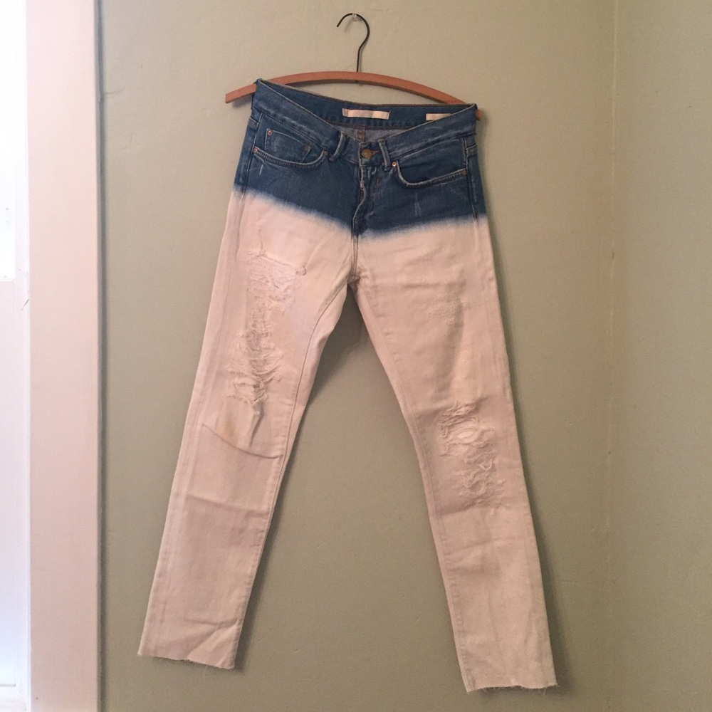 Zara Dip Dyed Bleached Denim size 2
