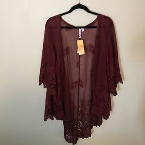 Francesca's sheer lace kimono *NWT*