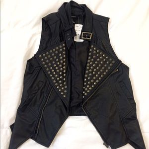Faux leather vest
