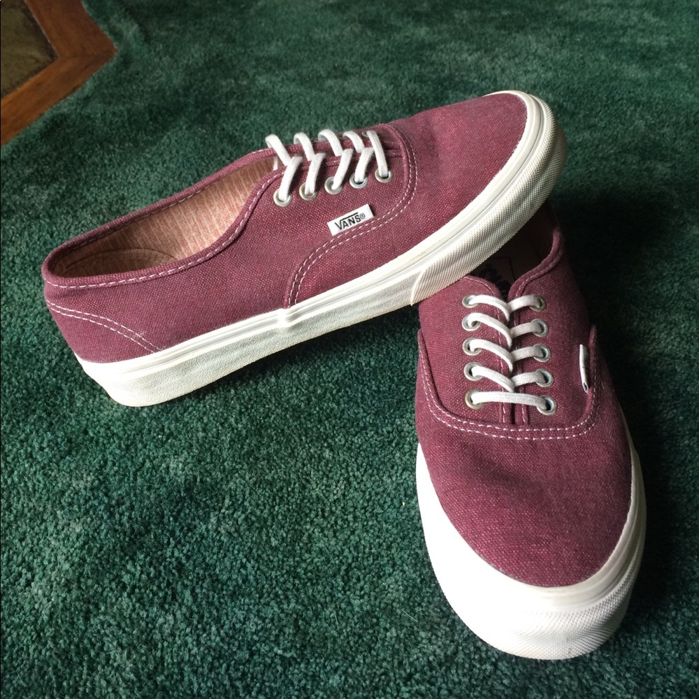 Maroon Denim Vans