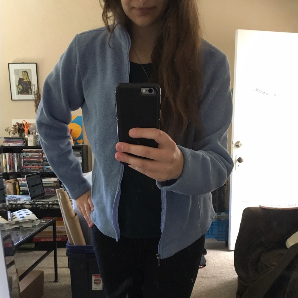 Classic LL Bean fleece, light blue, size L