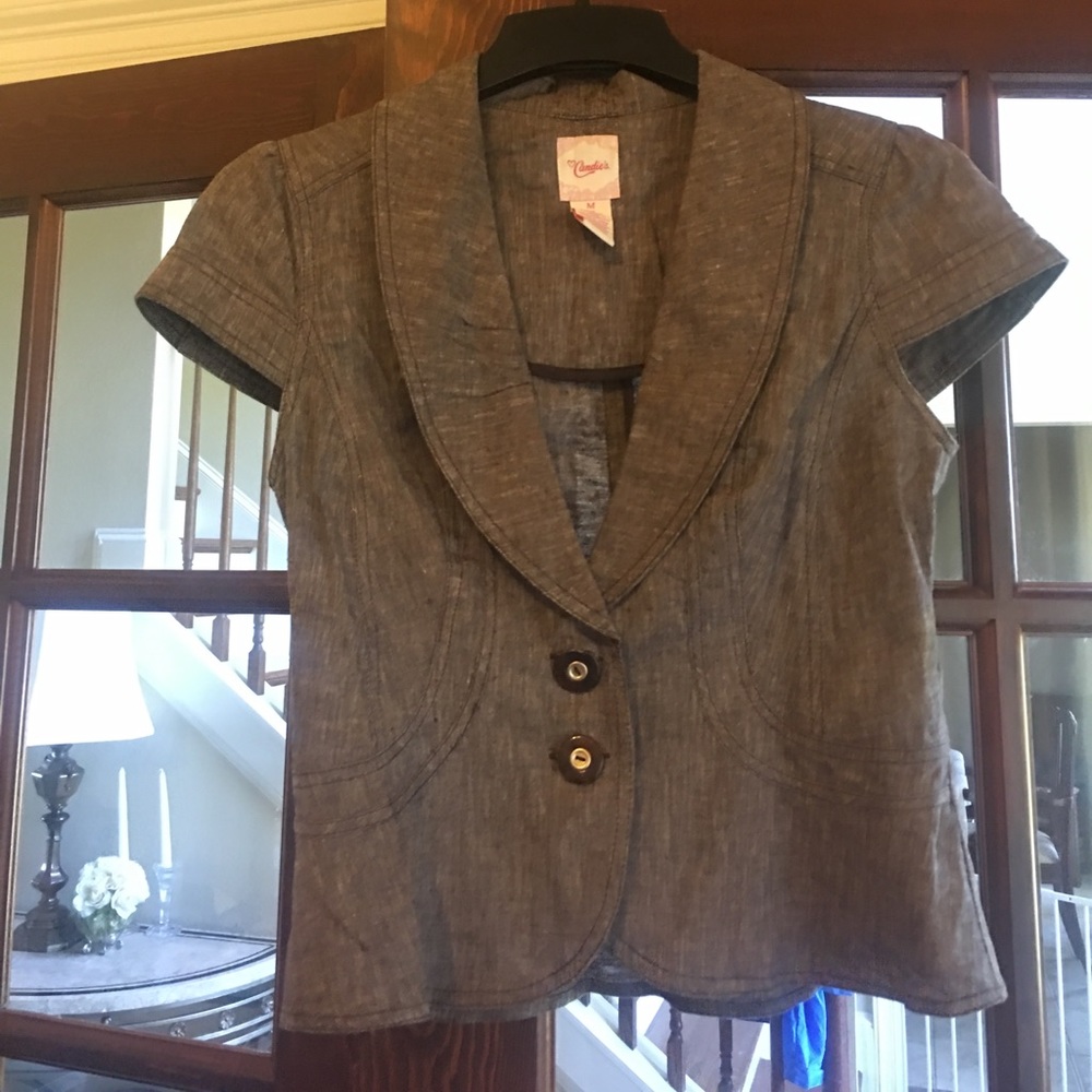 Linen short sleeve blazer size medium