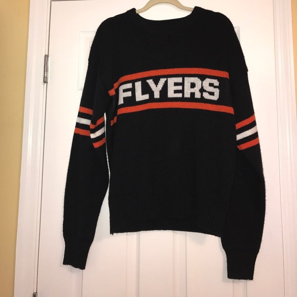cliff engle sweaters vintage flyers hockey knit sweater poshmark flyers sweaters