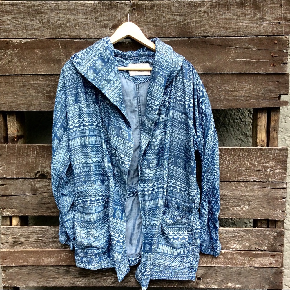 Zara Man Denim Couture Jacket with Hood