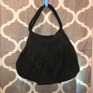 Black suede-like Hobo bag