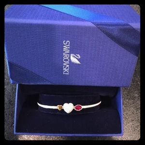 Swarovski Crystal 'Duo Heart Bangle'