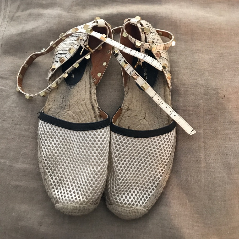 Rebecca Minkoff studded Mesh & leather espadrilles