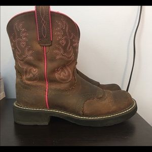 Women's Ariat brown and pink boots
