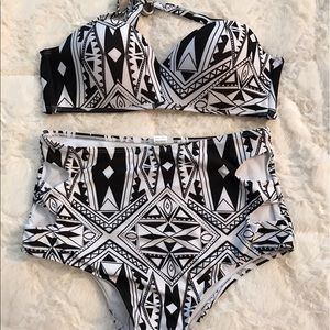 Aztec high waisted bikini