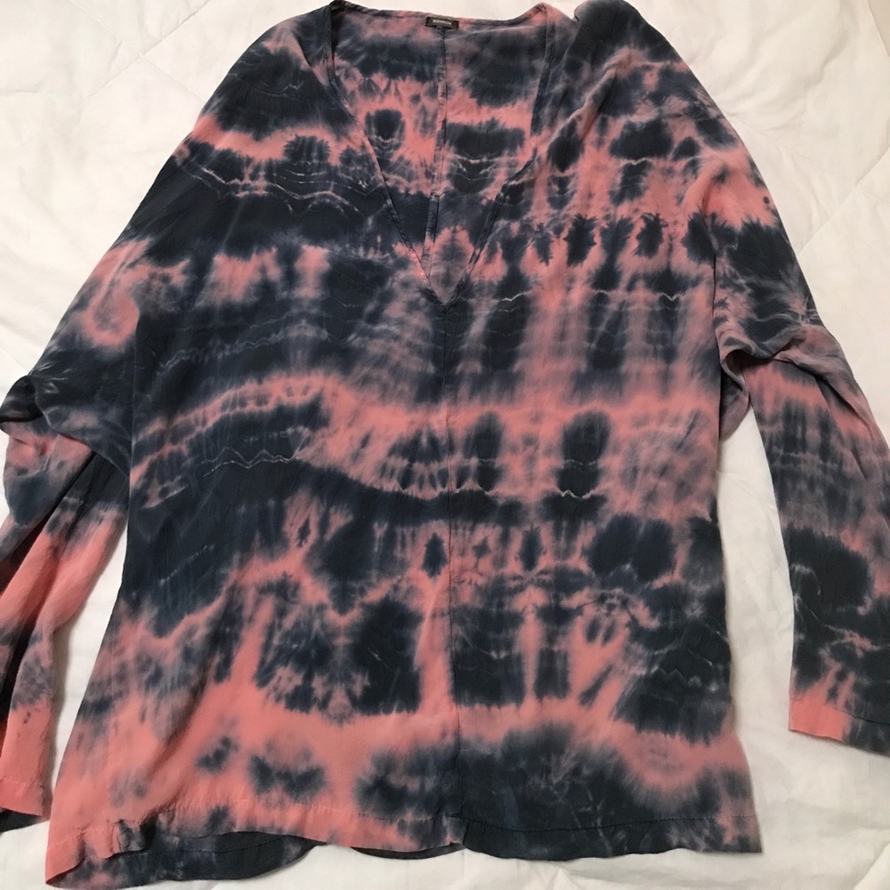 Monrow Tye-Dye long sleeve tunic top