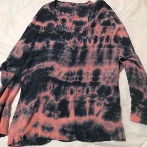 Monrow Tye-Dye long sleeve tunic top