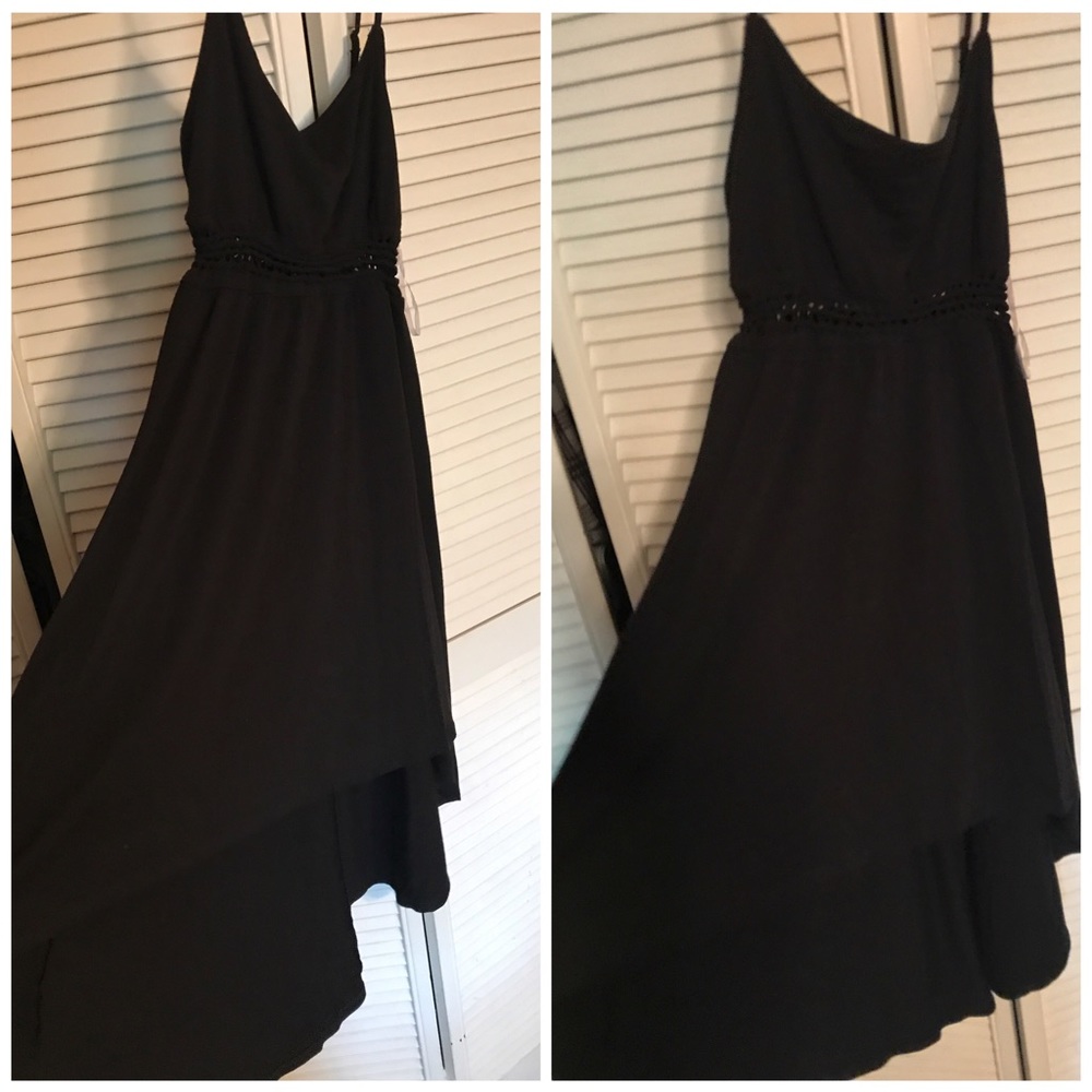 Black high low dress