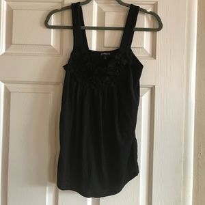 Express XS black embroidered tank