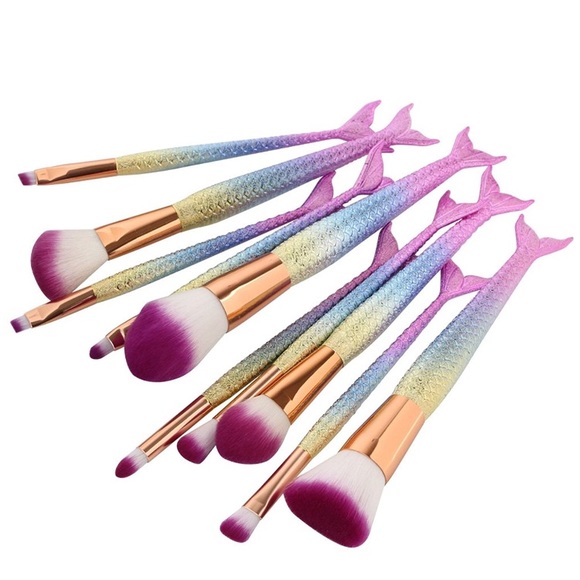 RESTOCKED!10 pc mermaid makeup brush set - Picture 2 of 2