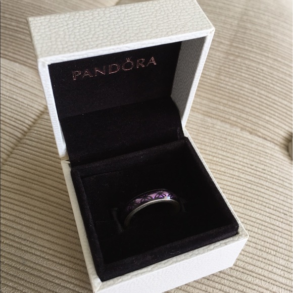 Pandora Jewelry - Pandora purple/silver enamel design ring, Sz 6
