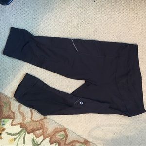 Lululemon Crop Leggings Black Size 10, Pockets