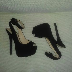 Black Peep Toe Heels