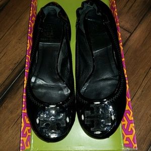 Black patent Reva flats 5.5