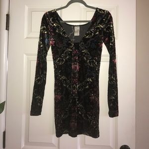 Free People - Velvet Long Sleeve Dress - XS