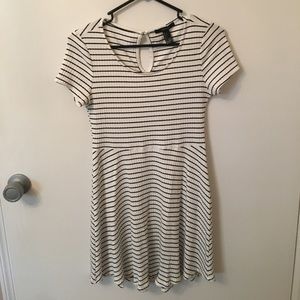 Black and white striped dress
