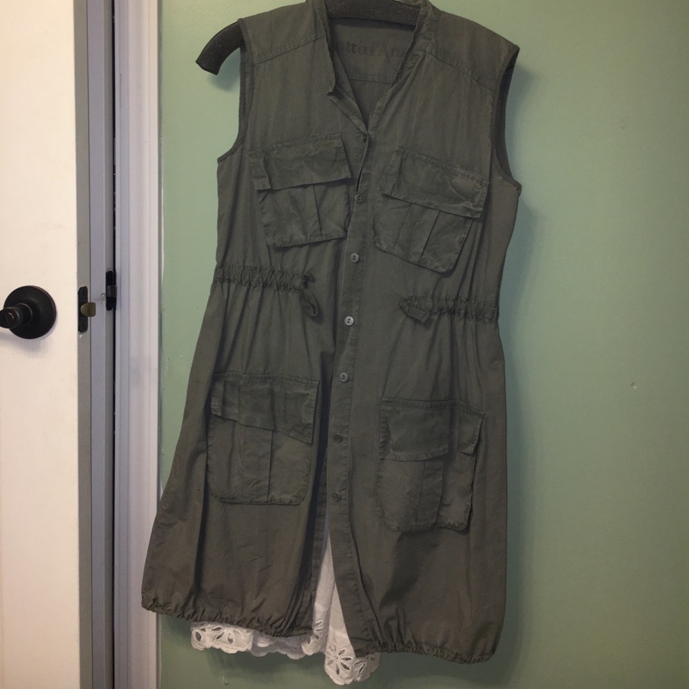 Vest with sheer cami underneath