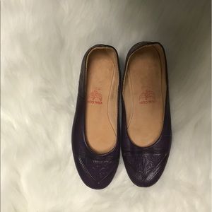 Vrai Cuir Purple Flats Sz8