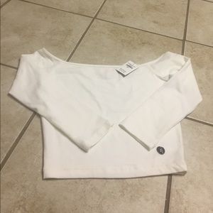 White off the shoulder crop top