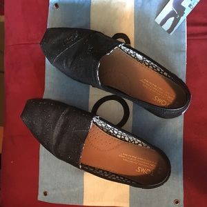 Toms Black Sparkle Shoes