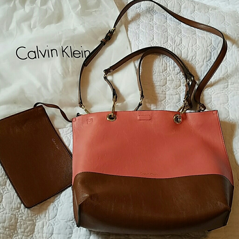 Calvin Klein two tone/ reversible tote