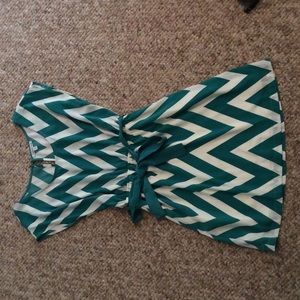 Green and White Chevron Dress.