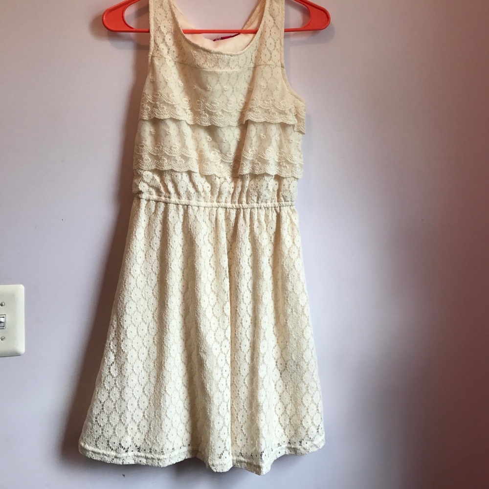 Lace creme mini dress new with tags