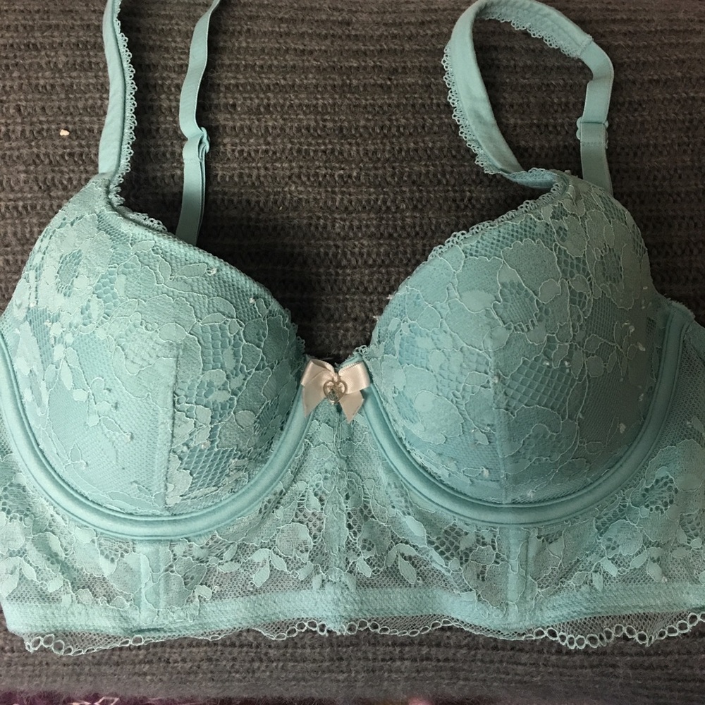 VS teal lace bra 32C